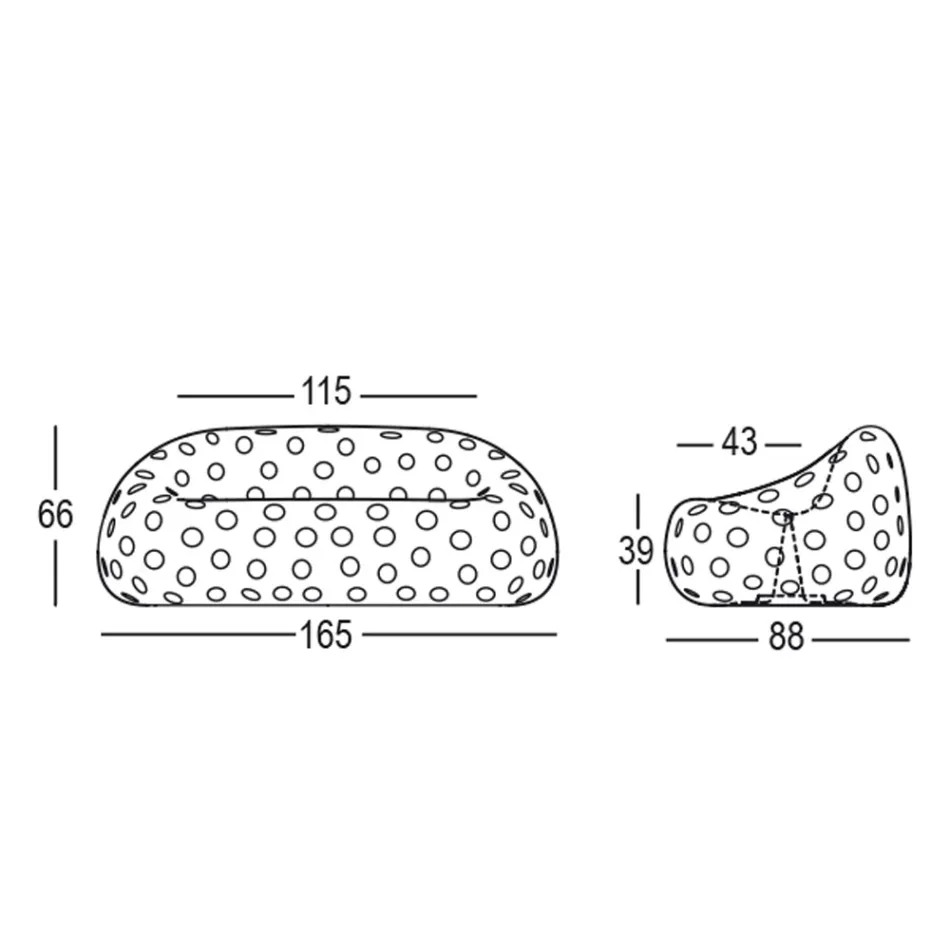 Leuchtendes Outdoor-Sofa aus Polyethylen mit LED Made in Italy - Asso Viadurini