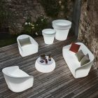 Helles Gartensofa aus Polyethylen mit LED Made in Italy - Juli Viadurini