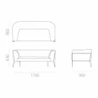 Modernes Sofa für herausnehmbares Design im Außen- oder Innenbereich Made in Italy - Carmine Viadurini