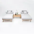 Modulares Gartensofa mit 2 Seilrückenlehnen - Bellatrix Viadurini