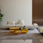 Saphir – Modernes Modulsofa mit Glasfuß, hergestellt in Italien Viadurini