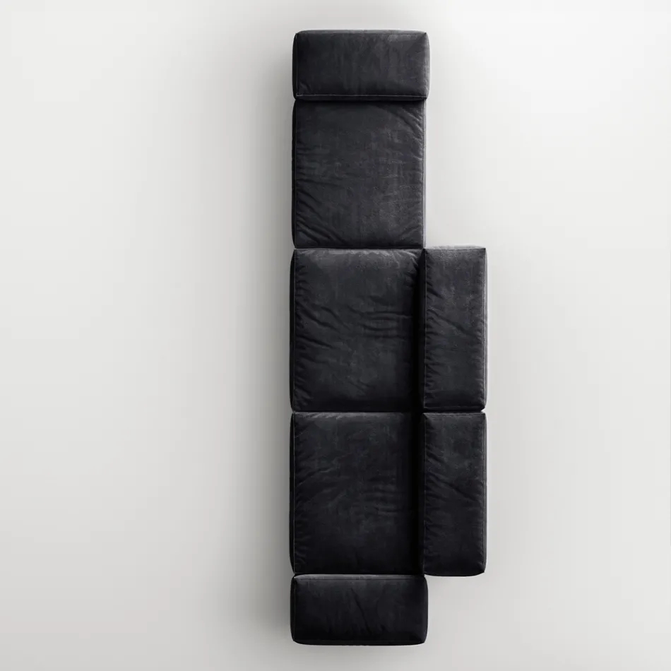 Saphir – Modernes Modulsofa mit Glasfuß, hergestellt in Italien Viadurini