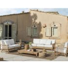 Outdoor-Sofa 2 oder 3 Sitze aus Teakholz Made in Italy mit Kissen - Sleepy Viadurini