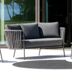Outdoor-Sofa aus Stahl, verschiedene Größen und Kissen inklusive. Made in Italy - Bronn Viadurini