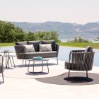 Outdoor-Sofa aus Stahl, verschiedene Größen und Kissen inklusive. Made in Italy - Bronn Viadurini