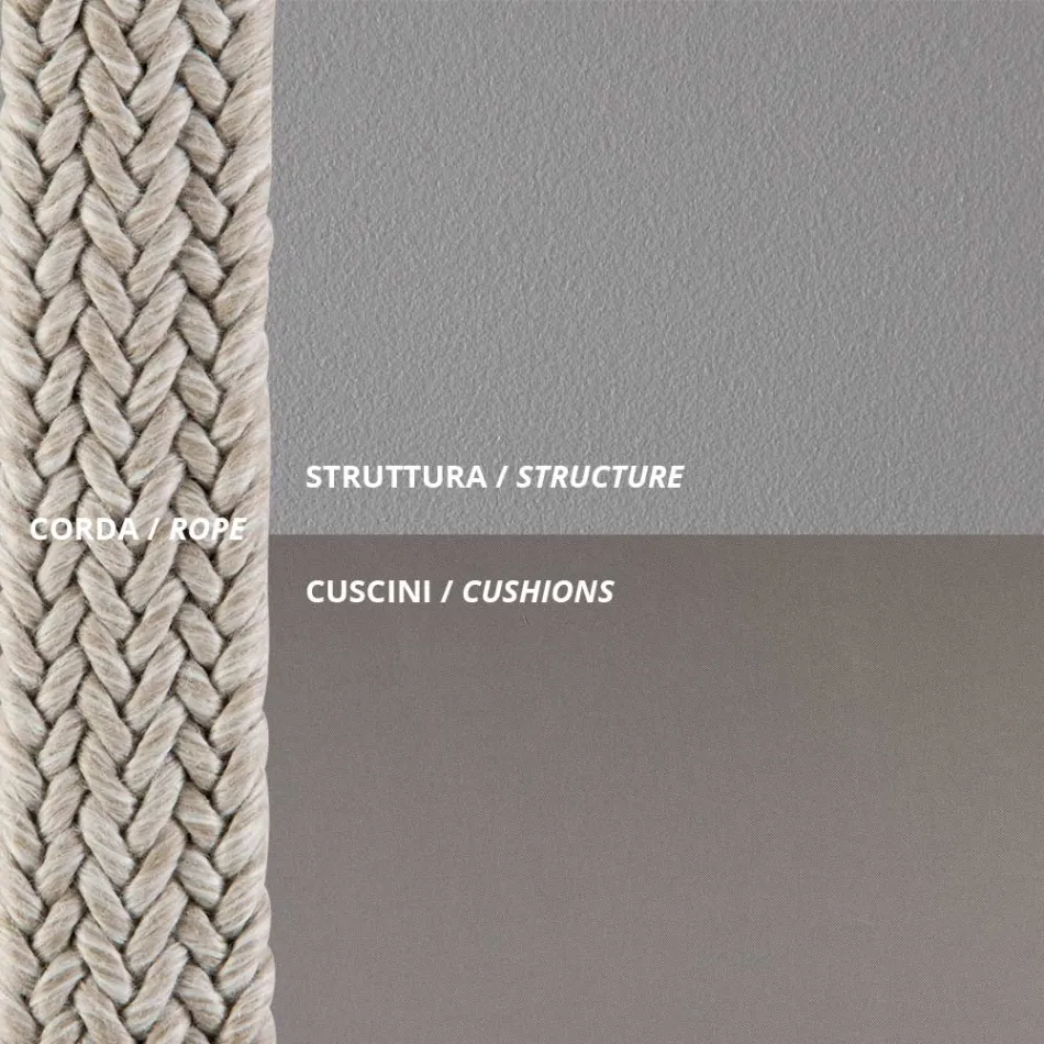 Outdoor-Sofa aus Stahl, verschiedene Größen und Kissen inklusive. Made in Italy - Bronn Viadurini