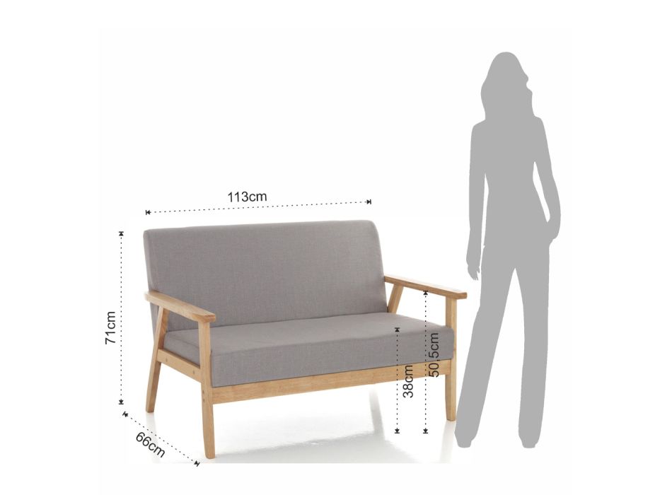 Sofa aus massivem Kiefernholz – Xenon Viadurini