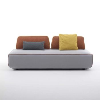 2-Sitzer-Wohnzimmersofa aus grauem Stoff mit Made in Italy-Bordüre - Ardenne