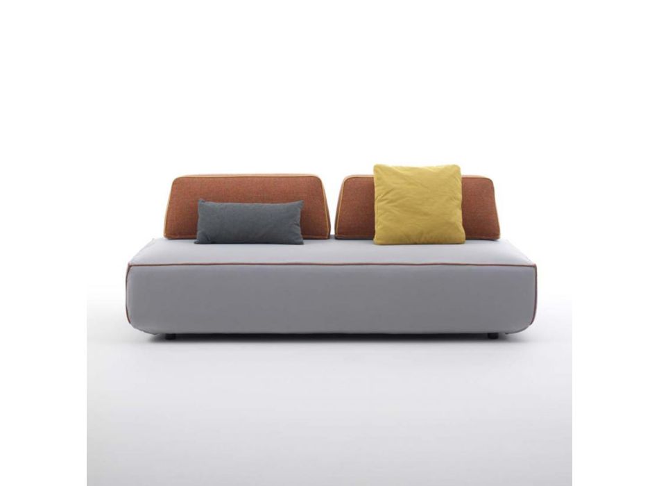 2-Sitzer-Wohnzimmersofa aus grauem Stoff mit Made in Italy-Bordüre - Ardenne