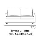 Sofa umwandelbar in 2- oder 3-Sitzer Bett Stoff Made in Italy - Geneviev Viadurini