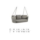 2-Sitzer Schaukelstuhl aus Metall und Seil mit Stoffsitz Hergestellt in Italien - Mari Viadurini
