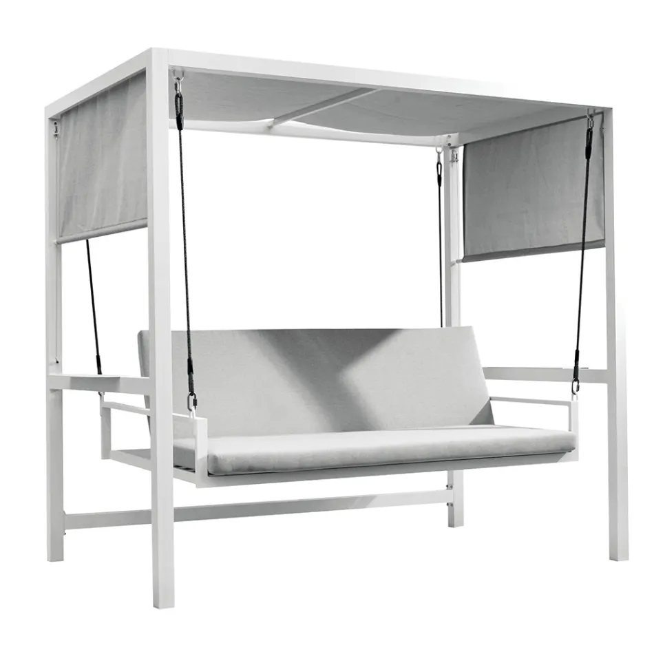 Aufgehängte Gartenschaukel aus lackiertem Aluminium - Broccard Viadurini