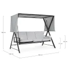 Swing, umwandelbar in ein Bett für den Garten aus Stahl und Stoff – Rückruf  Viadurini