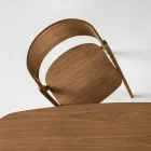 Zwei Stühle mit Holzoptik und geschwungener Rückenlehne in zwei Farben - Vesta Viadurini