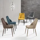 Zwei gepolsterte Stühle mit Metallgestell und ausgewogenem Design – Seide Viadurini