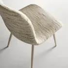 Zwei moderne Stühle mit Stoffbezug und zweifarbig lackiertem Metallgestell – Miral Viadurini