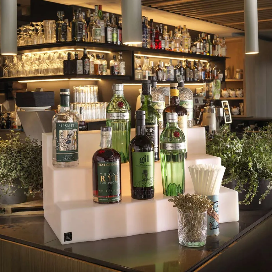 Flaschenaussteller mit drei Stufen Made in Italy - Capo Viadurini