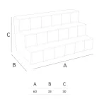 Flaschenaussteller mit drei Stufen Made in Italy - Capo Viadurini