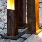 Artisan Outdoor Spotlight in Eisen Corten Finish Made in Italy - Sparta Viadurini