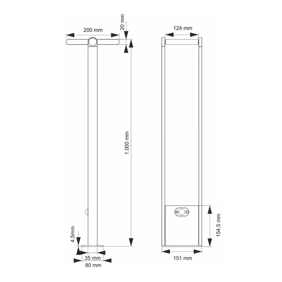 Solar-LED-Strahler für den Außenbereich aus weißem oder mattschwarzem Aluminium - Agorio Viadurini