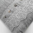Bettkissen Kissenbezug aus grauem Leinen mit italienischer Luxus-Synergie-Spitze - Stego Viadurini