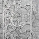 Italienischer luxuriöser Sinergia-Spitzen-Bettkissenbezug aus grauem Leinen – Stego Viadurini