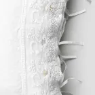 Kissenbezug aus Leinen mit weißer Spitze für ein luxuriöses Designbett, hergestellt in Italien – Kiss Viadurini