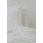 Kissenbezug aus Leinen mit weißer Spitze für ein luxuriöses Designbett, hergestellt in Italien – Kiss Viadurini