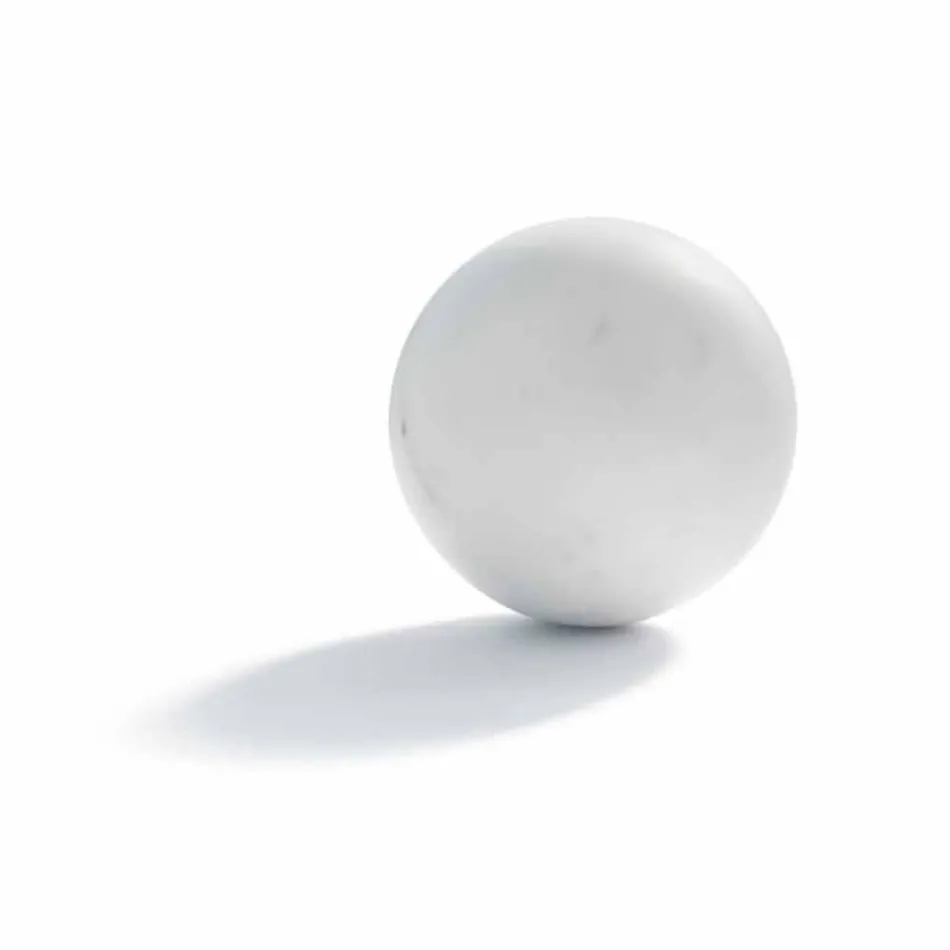 Moderner Sphere Briefbeschwerer aus italienischem Satin White Marmor, 2 Stück - Sphere Viadurini