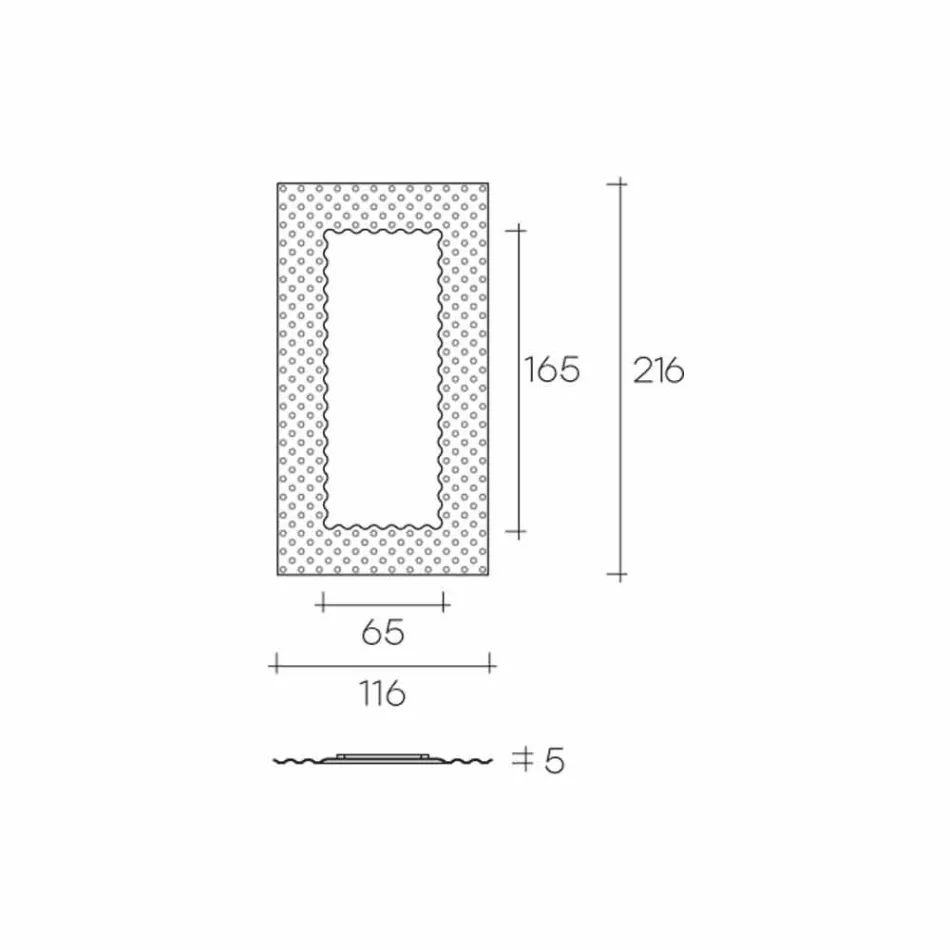 Fiam Italia Pop moderner Wand- / Bodenspiegel 216x116cm made in Italy Viadurini
