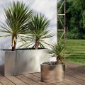 Gartenpflanzgefäß mit rundem oder rechteckigem Design aus Stahl Made in Italy - Philly