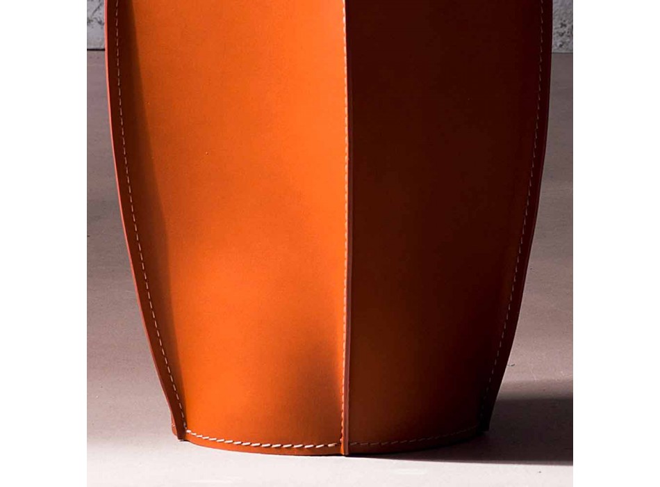 Design-Abfalleimer aus regeneriertem Poligiono-Leder, hergestellt in Italien Viadurini