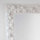 Große weiße Spiegel Boden / Wand mit Holzrahmen Blume Viadurini