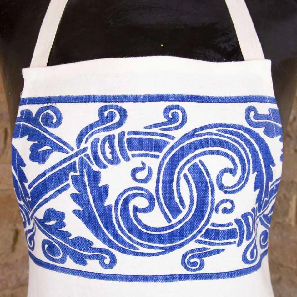 Italienische handgefertigte Leinenschürze One Piece - Marken Viadurini