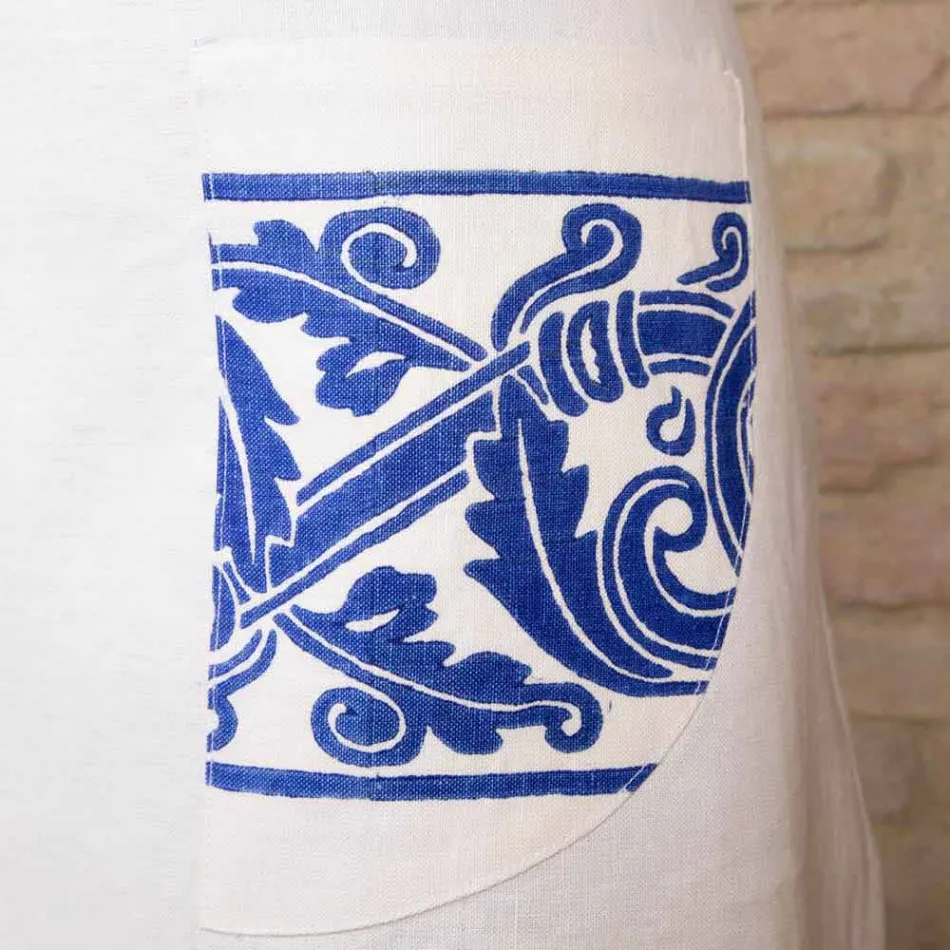 Italienische handgefertigte Leinenschürze One Piece - Marken Viadurini