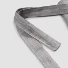 Anthrazitgraue Küchenschürze aus Leinen, niedriges Modell mit Tasche – Flick Viadurini