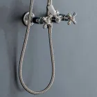 Klassische Duplex-Brausegruppe aus Messing mit Duschkopf 3 Größen - Ercolina Viadurini