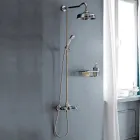 Klassische Duplex-Brausegruppe aus Messing mit Duschkopf 3 Größen - Ercolina Viadurini