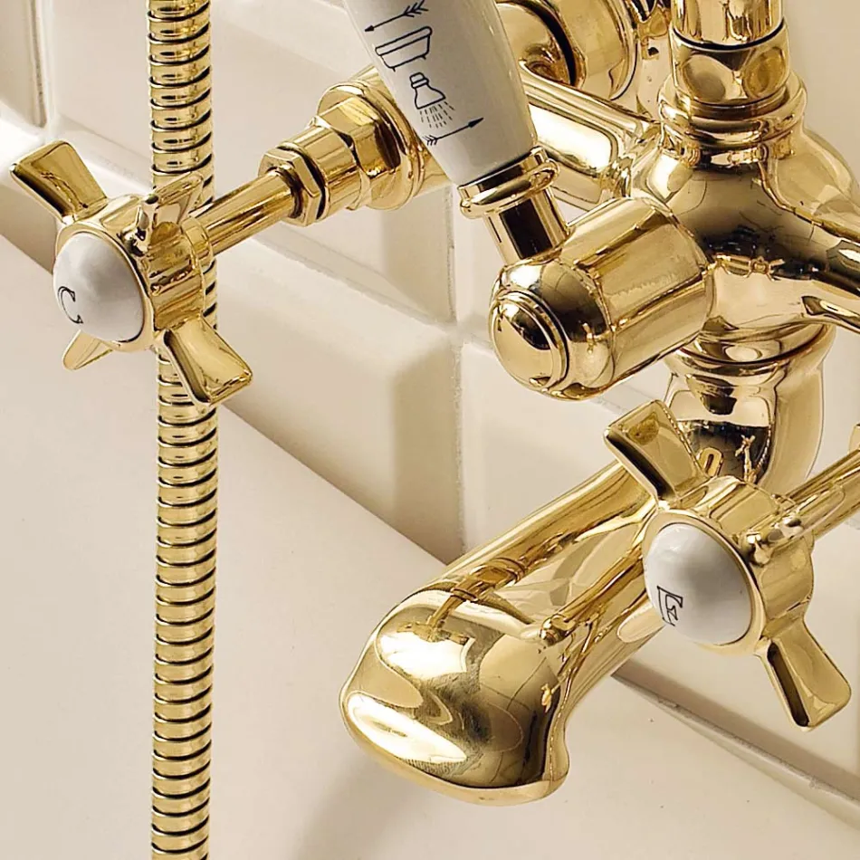 Messing-Badewannengruppe im Vintage-Stil, hergestellt in Italien - Katerina Viadurini
