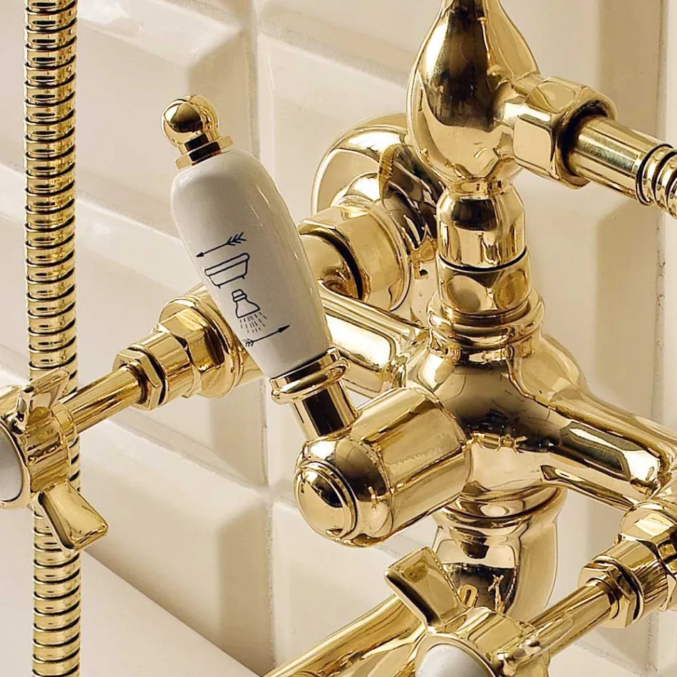 Messing-Badewannengruppe im Vintage-Stil, hergestellt in Italien - Katerina Viadurini