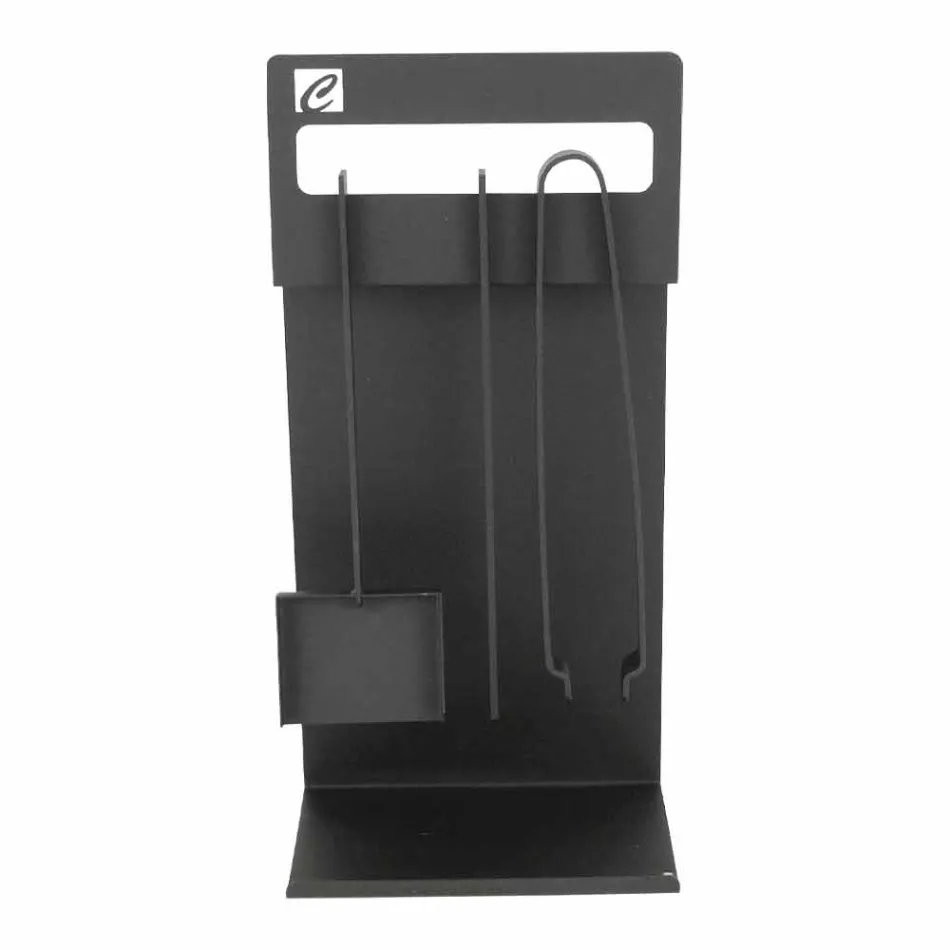 Set Design Kaminholzset  aus schwarzem Stahl Made in Italy - Ostro Viadurini