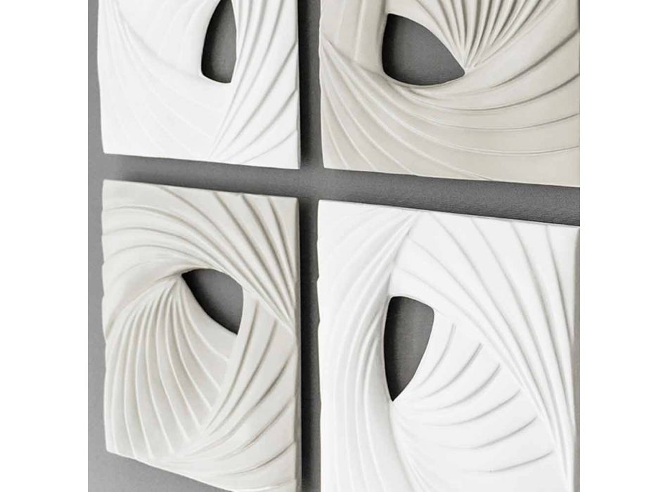 Dekorative Wandinstallation in modernem Design in Weiß und Grau - Bossy Viadurini