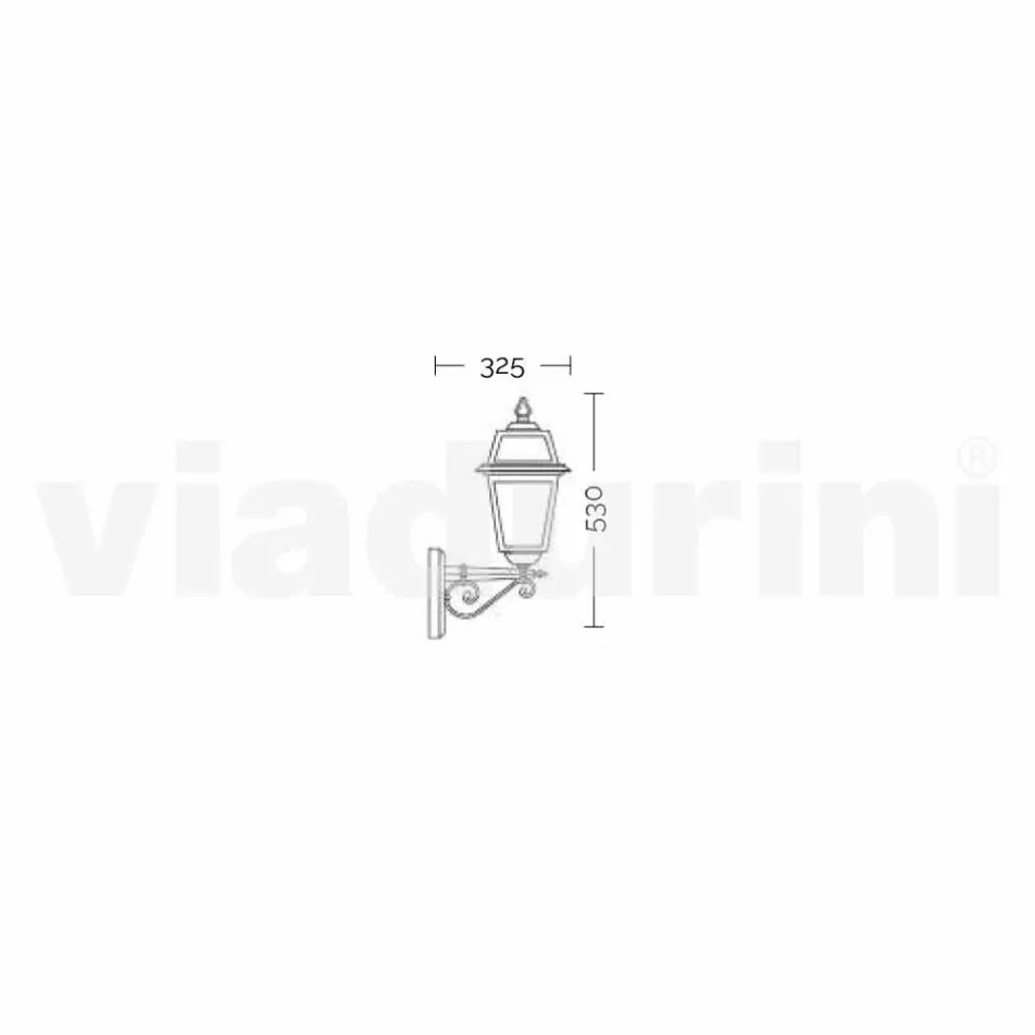 Kristel, eine Gartenwandleuchte aus Aluminium, hergestellt in Italien Viadurini