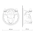 Wandleuchte mit 2 Leuchten im Keramikdesign in Form eines Stiers - Marrena Viadurini