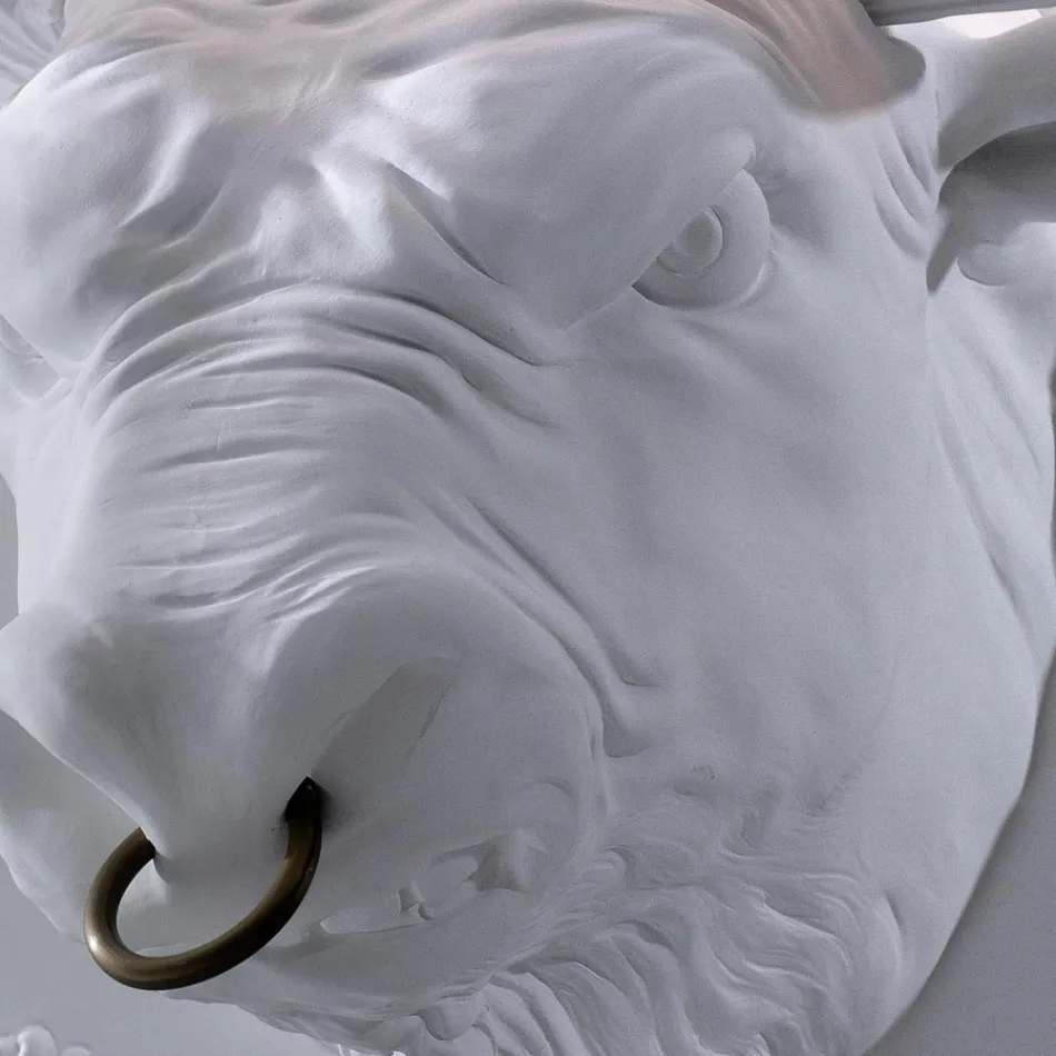 Wandleuchte mit 2 Leuchten im Keramikdesign in Form eines Stiers - Marrena Viadurini