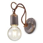 Industrielle handwerkliche Wandlampe aus Eisen und Keramik - Vintage Viadurini