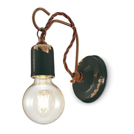 Industrielle handwerkliche Wandlampe aus Eisen und Keramik - Vintage Viadurini