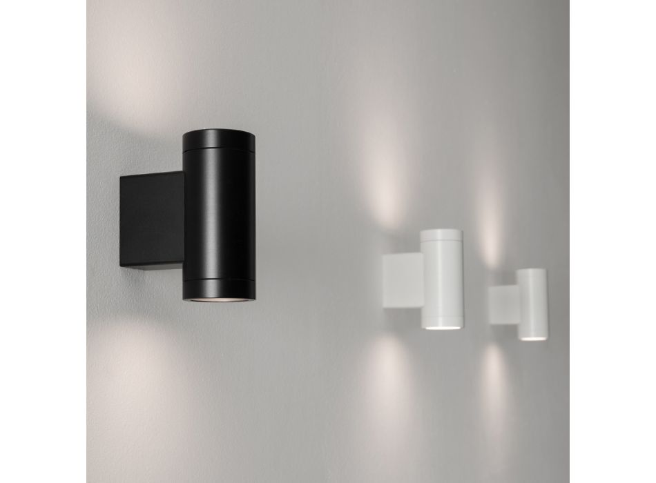 Design-Außenwandleuchte aus weißem oder schwarzem Aluminium - Leopida Viadurini