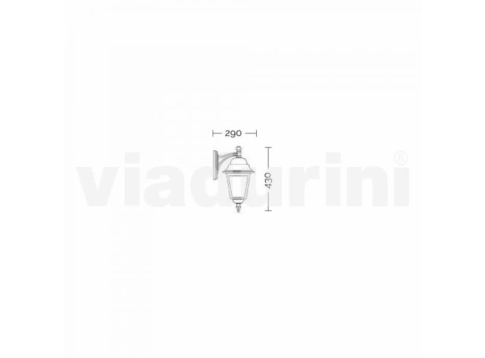 Aluminiumgartenwandlampe hergestellt in Italien, Aquilina Viadurini