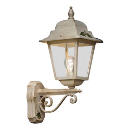 Wandleuchte aus weißem Aluminium und handgemalter Dekoration - Gorizia Viadurini